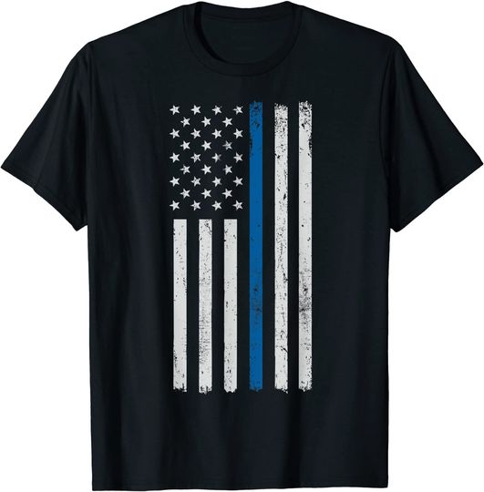American Flag Thin Blue Line Police Support Lives Matter US T-Shirt
