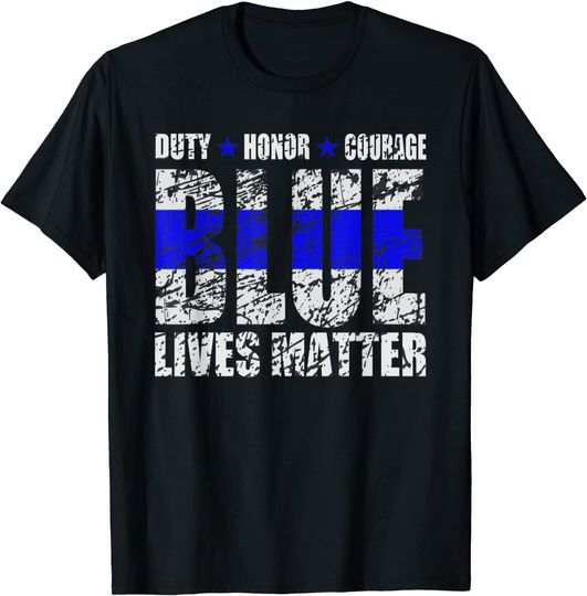 BLUE LIVES MATTER Support Police Officer Cops Gift Pro Trump T-Shirt