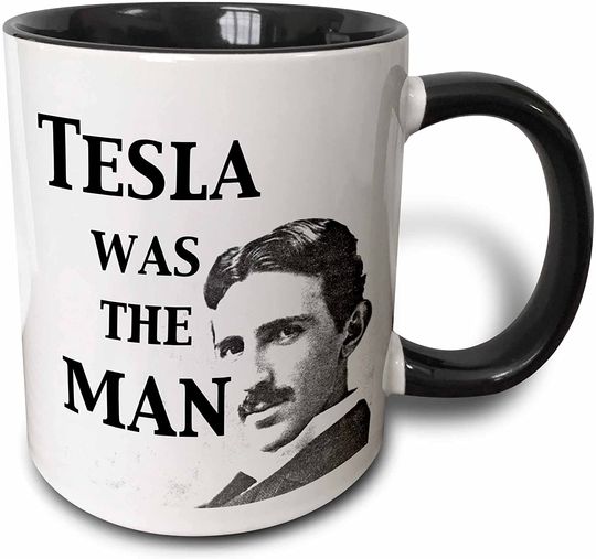 Tesla Was The Man Mug, Black