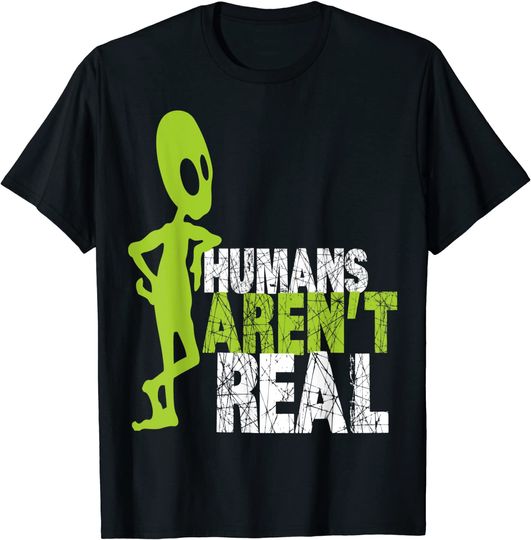 I Don't Believe In Humans Alien Retro Vintage Sunset T-Shirt