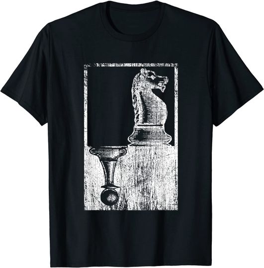 Vintage Pawn And Knight Shadow Chess T Shirt
