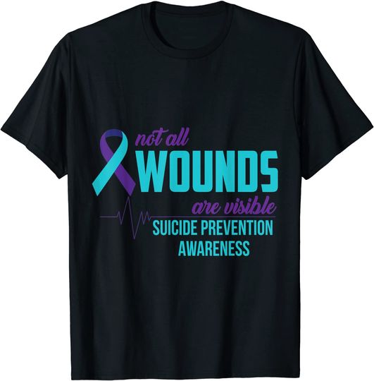 Teal and Purple Ribbon Suicide Prevention Awareness T-Shirt