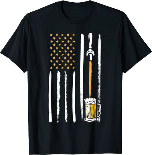 Craft Beer American Flag USA Brewery Alcohol Lovers T Shirt