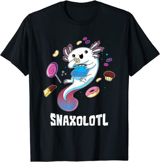 Snaxolotl Kawaii Axolotl Food Lover Amphibian Pet Gift T-Shirt