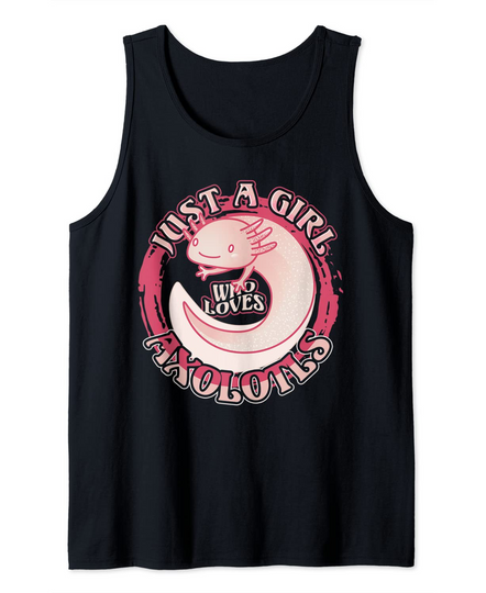 Animal Mexican Amphibian Lover Women Girls Axolotl Tank Top