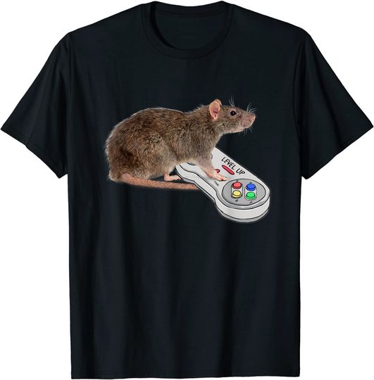 Mouse Rat Tee Gamer Playing Video Game Lover T-Shirt