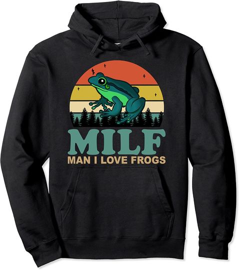 I Love Frogs Saying-Amphibian Lovers Pullover Hoodie