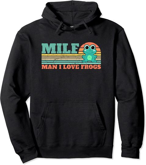 I Love Frogs Saying - Amphibian Lovers Pullover Hoodie