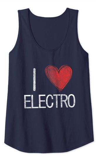 I love electro, techno, electronic music cool distressed Tank Top