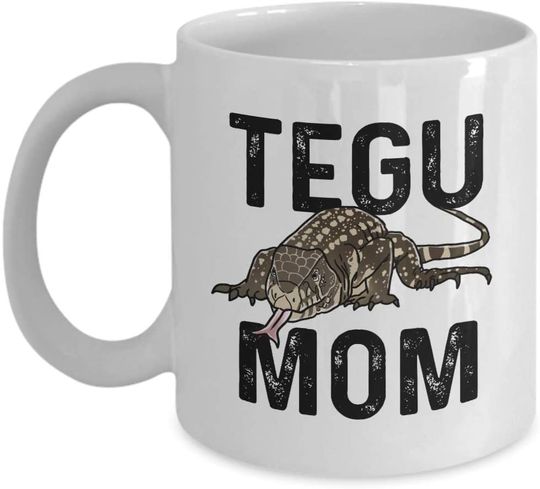 Black and White Tegu Mug Pet Lizard Mom Coffee Cup Lagarto Reptile Herpetologist