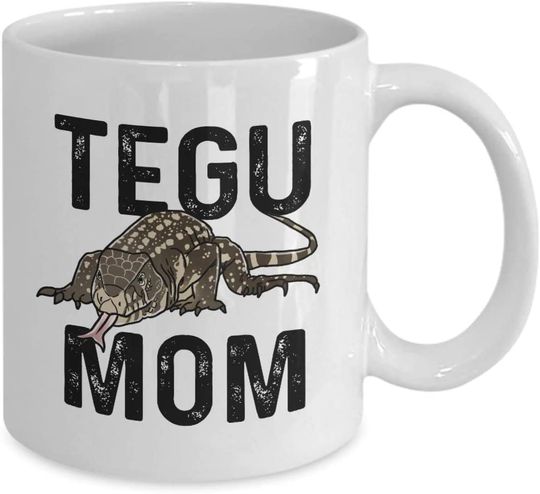 Black and White Tegu Mug Pet Lizard Mom Coffee Cup Lagarto Reptile Herpetologist