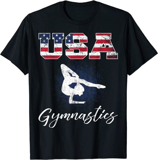 USA American Flag Gymnastics Gymnast T Shirt