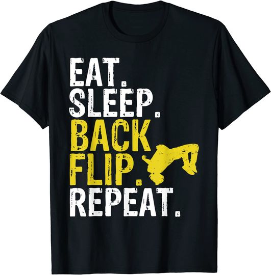 Eat Sleep Back Flip Repeat Acrobat Gymnastics T Shirt