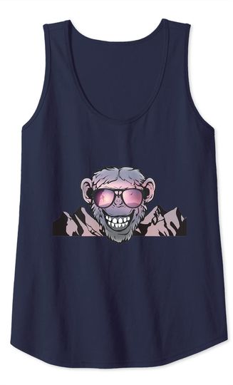 Climber Monkey with Sunglasses Tee Present Tank Top