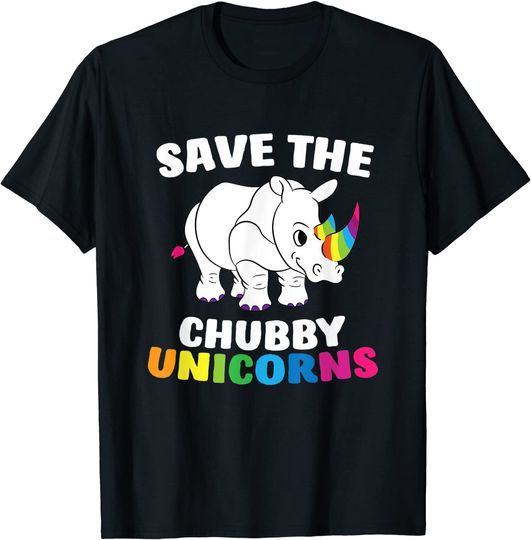 Save The Chubby Unicorns Funny Unicorn Rhino T Shirt