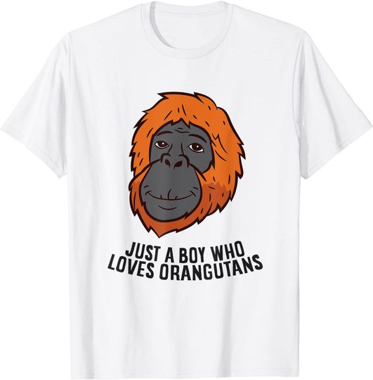 Just a Boy Who Loves Orangutans Ape Monkey Orangutan T Shirt