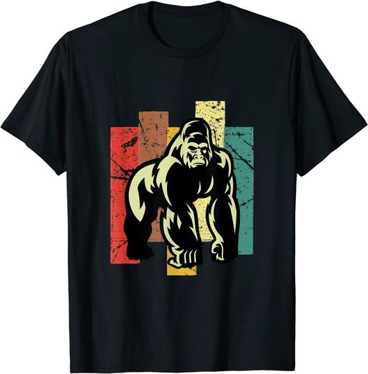 Gorilla Shirt Retro 70s Vintage Animal Lover Art T Shirt