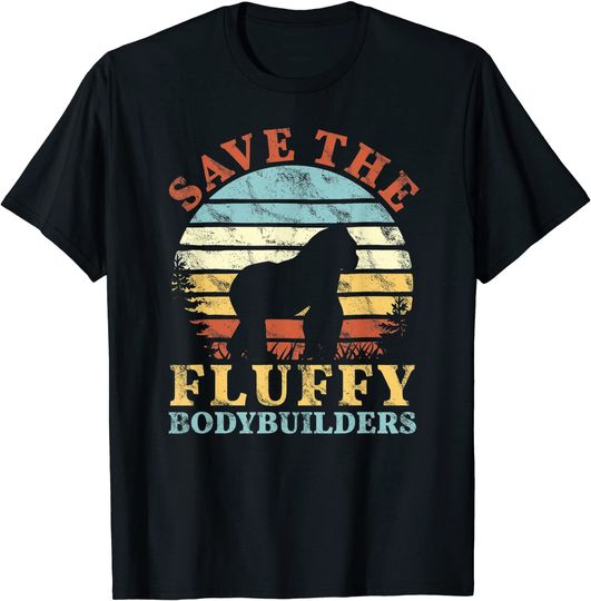 Retro Save the Gorillas Gorilla Lover T Shirt