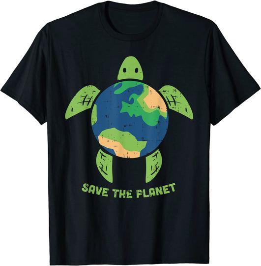 Save The Planet Earth Day Environment Turtle Recycle Ocean T Shirt