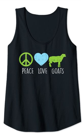 Peace Love Goats Hippie Farming Life Farm Animal Farmer Gift Tank Top