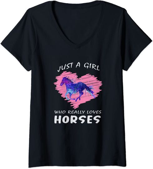 Just A Girl Who Loves Horses V-neck T-Shirt