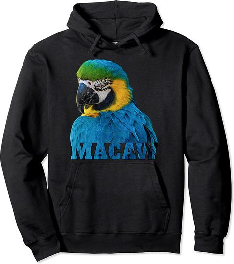Blue and Gold Macaw Parrot Hoodie