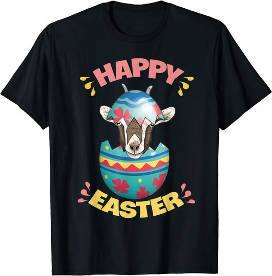 Happy Easter-Goat in Egg Easter Day T-Shirt