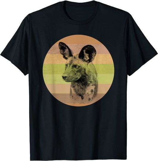 African Wild Dog On Sunset In Africa Colors T Shirt