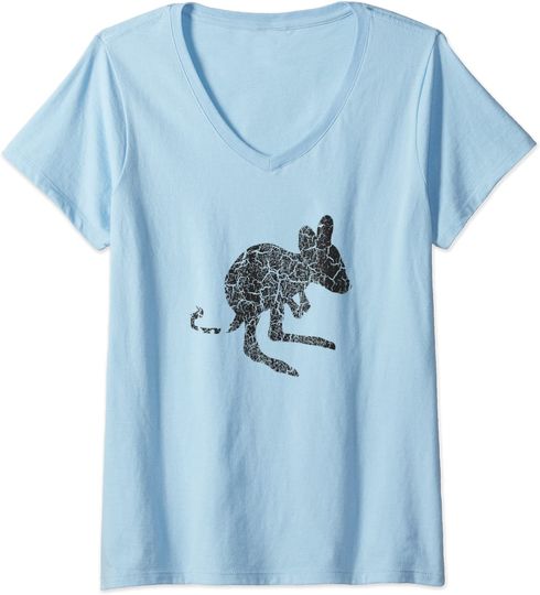Distressed Print - Vintage Wallaby V-Neck T-Shirt