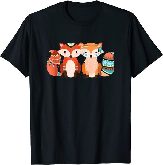 Cute Tribal Pattern Fox T-Shirt
