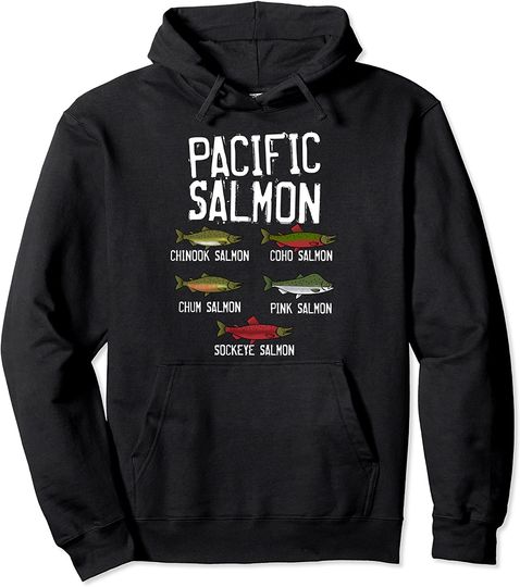 Pacific Ocean Salmon Fishing Pullover Hoodie