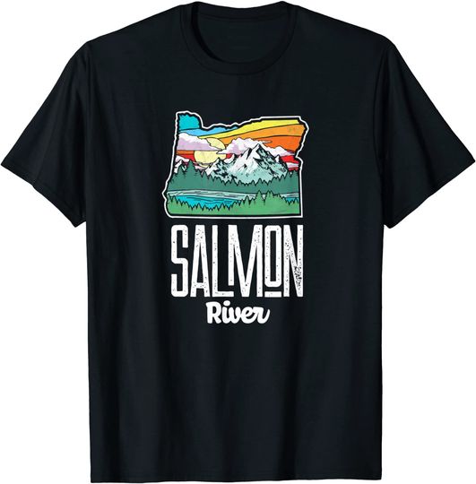 Salmon River Vintage Oregon Nature & Outdoors Retro Graphic T-Shirt