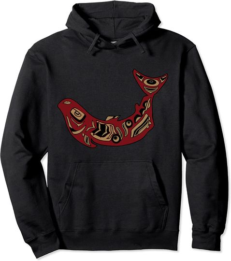 Native American Indian Salmon Fish Totem Pacific Northwest Pullover Hoodie