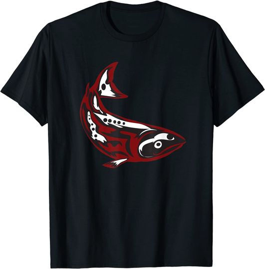 Native American Salmon Fish Totem Tribal Pacific Coast Tribe T-Shirt