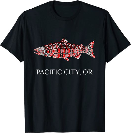 Pacific City Oregon Coho Salmon Native American T-Shirt