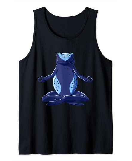 Funny Yoga Meditation Blue Poison Dart Frog Tank Top