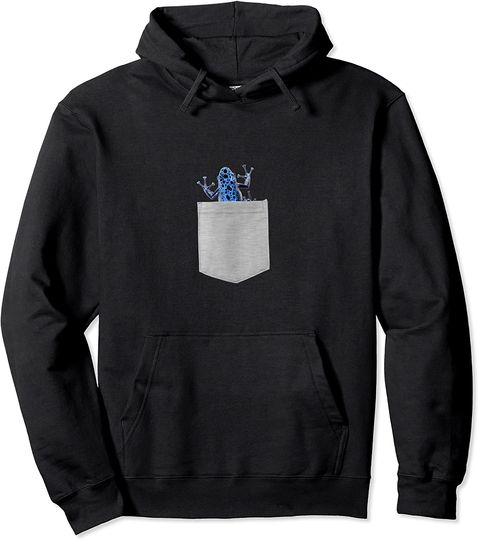 Animal in Your Pocket blue poison dart frog Pullover Hoodie