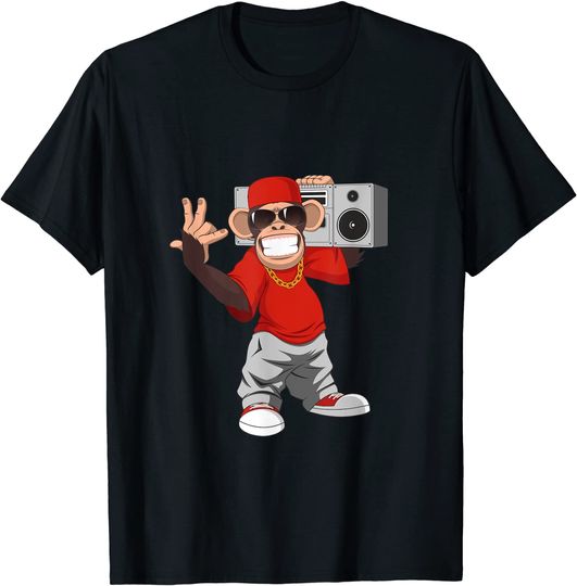 Chimpanzee 80s Boombox T Shirt