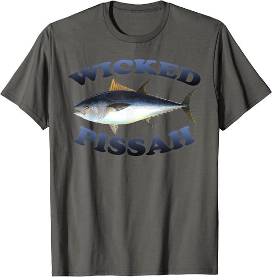Wicked Pissah Bluefin Tuna Fish Illustration Fishing Angler T Shirt