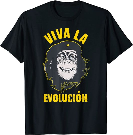 Monkey Chimpanzee Viva la Evolution Revolution T Shirt