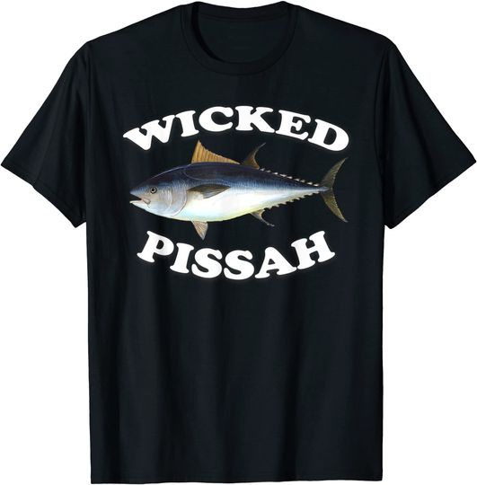 Wicked Pissah Bluefin Tuna Illustration Fishing Angler Gear T Shirt