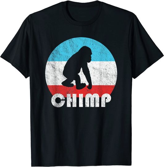 Baby Chimpanzee Chimp Vintage Retro Silhouette T Shirt