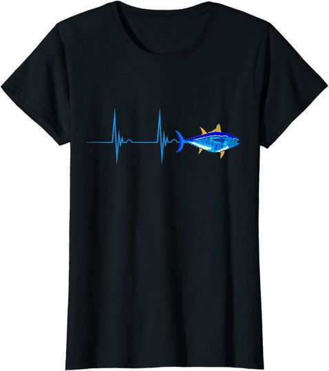 Bluefin Tuna Heartbeat EKG Pulseline Deep Sea Fishing Hoodie