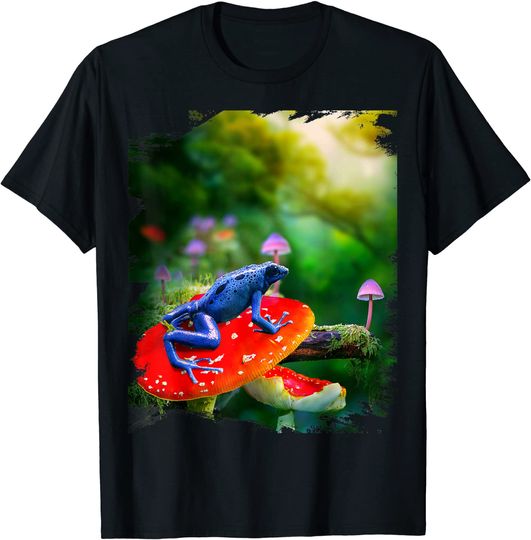Poison Dart Arrow Frog On Mushroom T-Shirt