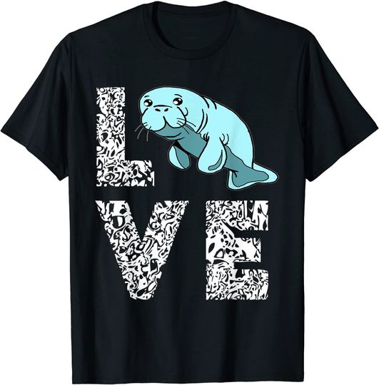 Manatee Love Chubby Dugongidae Sea Cow Dugong Zoo Mammal T Shirt