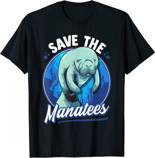 Save The Manatees Cute Sea Cow Dugong T Shirt