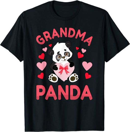 Grandma Panda Her Birthday Love Heart Grandmother T Shirt
