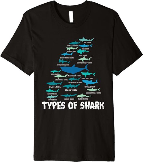 Types of Shark Megalodon White Nurse Shark Premium T Shirt