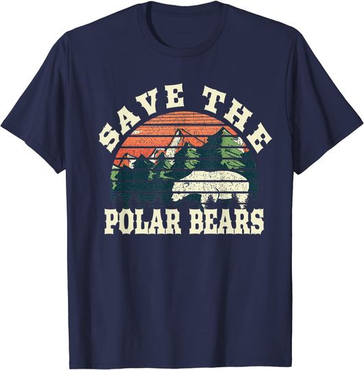 Sunset Landscape Save The Polar Bears T Shirt
