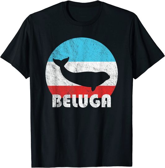 Beluga Whale Vintage Retro Silhouette T Shirt